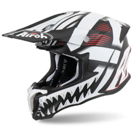 Capacete Infantil Airoh Twist 2.0 Mask Matt Branco Preto