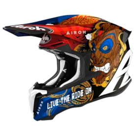 Capacete Infantil Airoh Twist 2.0 Tiki Vermelho Azul