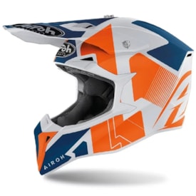 Capacete Infantil Airoh Wraap Raze Laranja Azul