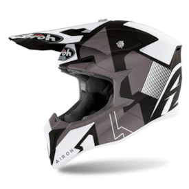 Capacete Infantil Airoh Wraap Raze Preto Cinza