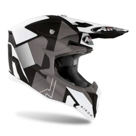 Segunda imagem do produto Capacete Infantil Airoh Wraap Raze Preto Cinza