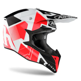 Segunda imagem do produto Capacete Infantil Airoh Wraap Raze Preto Vermelho