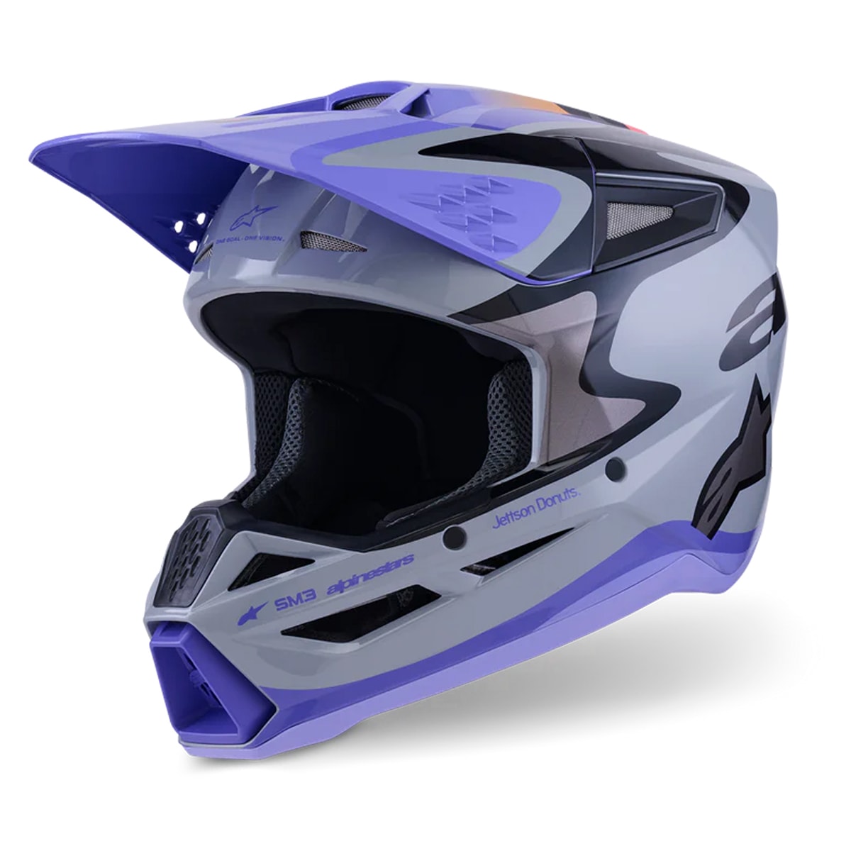 Capacete Infantil Alpinestars SM3 Jettson Cinza Roxo