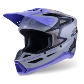 Capacete Infantil Alpinestars SM3 Jettson Cinza Roxo