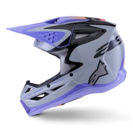 Segunda imagem do produto Capacete Infantil Alpinestars SM3 Jettson Cinza Roxo