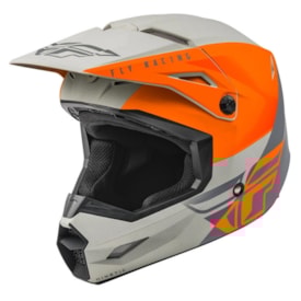 Capacete Infantil Fly Kinetic Straight Edge Laranja Cinza