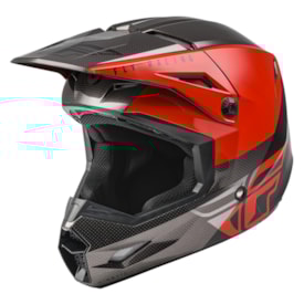 Capacete Infantil Fly Kinetic Straight Edge Vermelho Preto