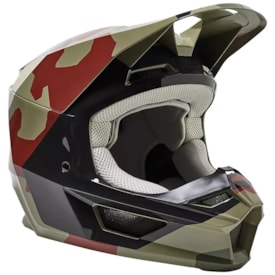 Capacete Infantil Fox V1 Bnkr Camo Verde