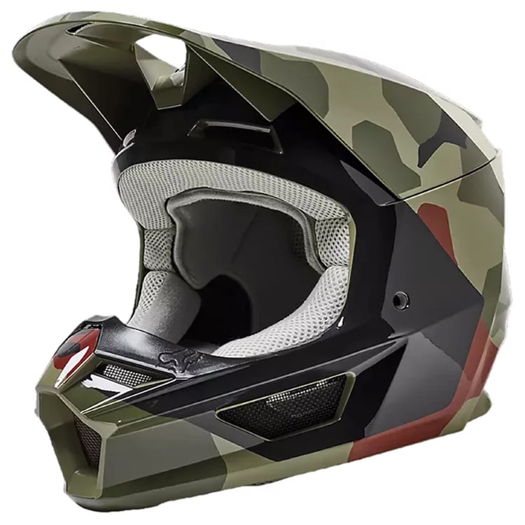 Capacete Infantil Fox V1 Bnkr Camo Verde