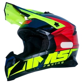 Capacete Infantil Ims Extreme Vermelho Azul Fluor