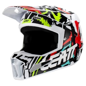 Capacete Infantil Leatt Moto 3.5 Branco Preto