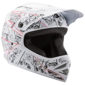 Segunda imagem do produto Capacete Infantil Pro Tork Cartoon Branco Vermelho