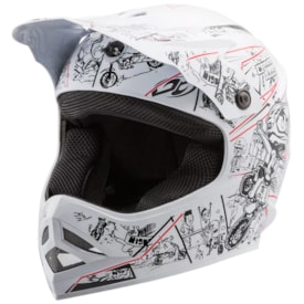 Capacete Infantil Pro Tork Cartoon Branco Vermelho