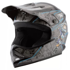 Capacete Infantil Protork Cartoon Preto Azul