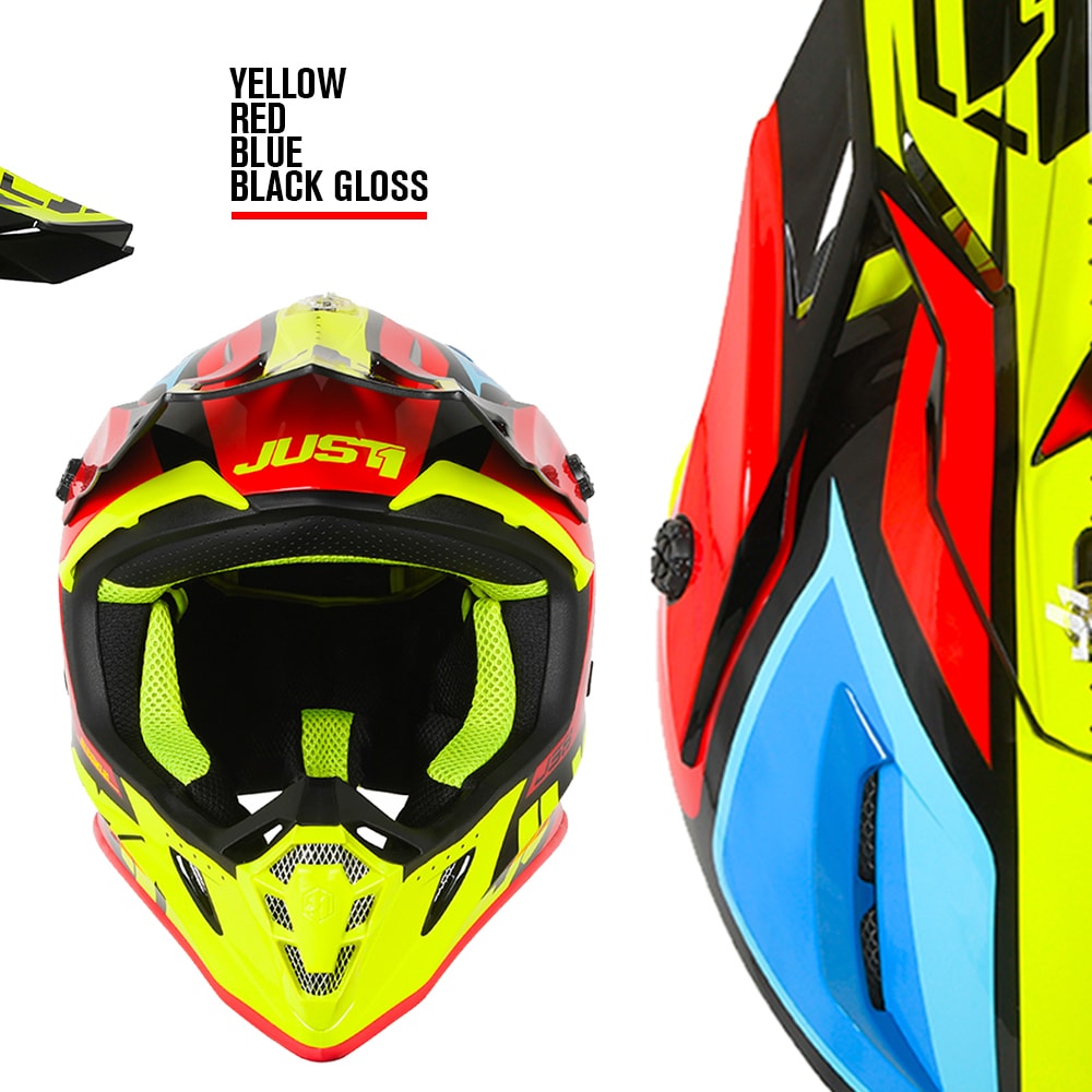 Capacete Just1 J38 Blade Amarelo Vermelho