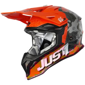 Capacete Just1 J39 Kinetic Laranja Cinza