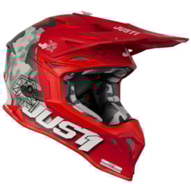 Segunda imagem do produto Capacete Just1 J39 Kinetic Vermelho Cinza