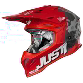Capacete Just1 J39 Kinetic Vermelho Cinza