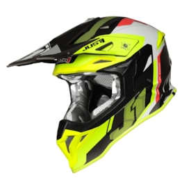 Capacete Just1 J39 Reactor Amarelo Fluor Vermelho