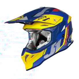 Capacete Just1 J39 Reactor Azul Amarelo