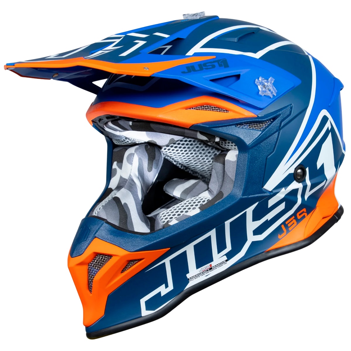 Capacete Just1 J39 Thruster Azul Laranja
