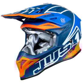 Capacete Just1 J39 Thruster Azul Laranja