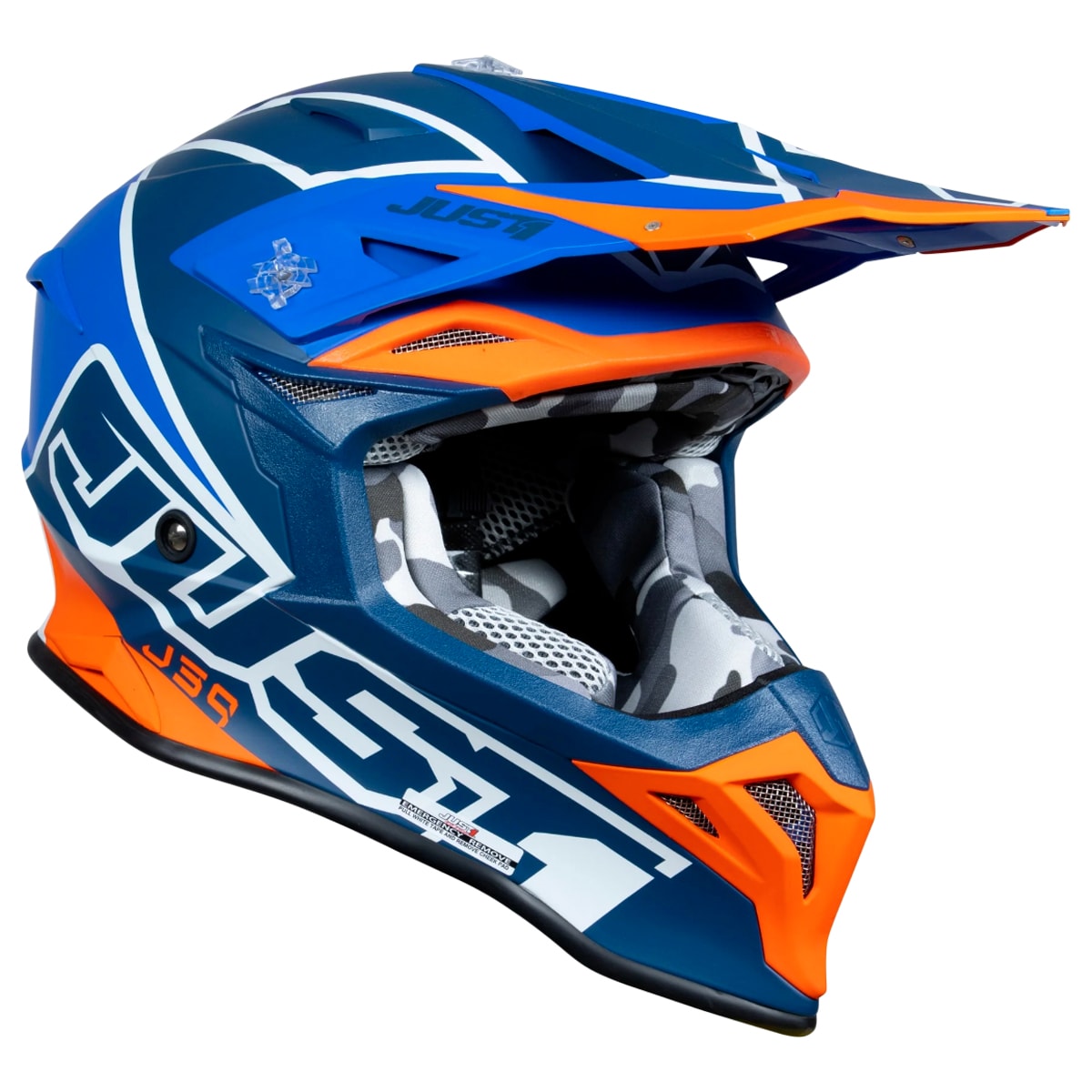 Segunda imagem do produto Capacete Just1 J39 Thruster Azul Laranja