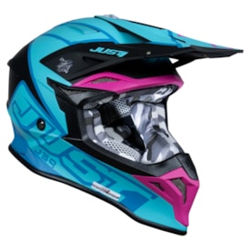 Segunda imagem do produto Capacete Just1 J39 Thruster Azul Rosa