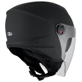 Segunda imagem do produto Capacete Kyt Aberto D-City Plain Preto Fosco com Óculos Interno