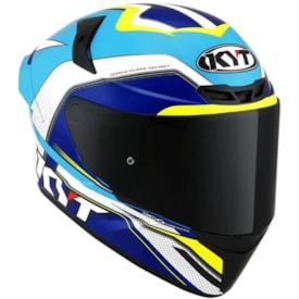 Segunda imagem do produto Capacete Kyt Fechado TT Course Grand Prix Branco Azul