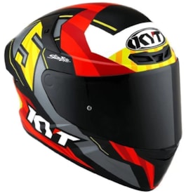 Segunda imagem do produto Capacete Kyt Fechado TT Course Jaume Masia Flux Cinza Vermelho