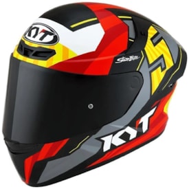 Capacete Kyt Fechado TT Course Jaume Masia Flux Cinza Vermelho