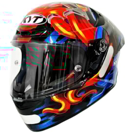 Capacete KYT TT Course Magnet Preto Vermelho Azul