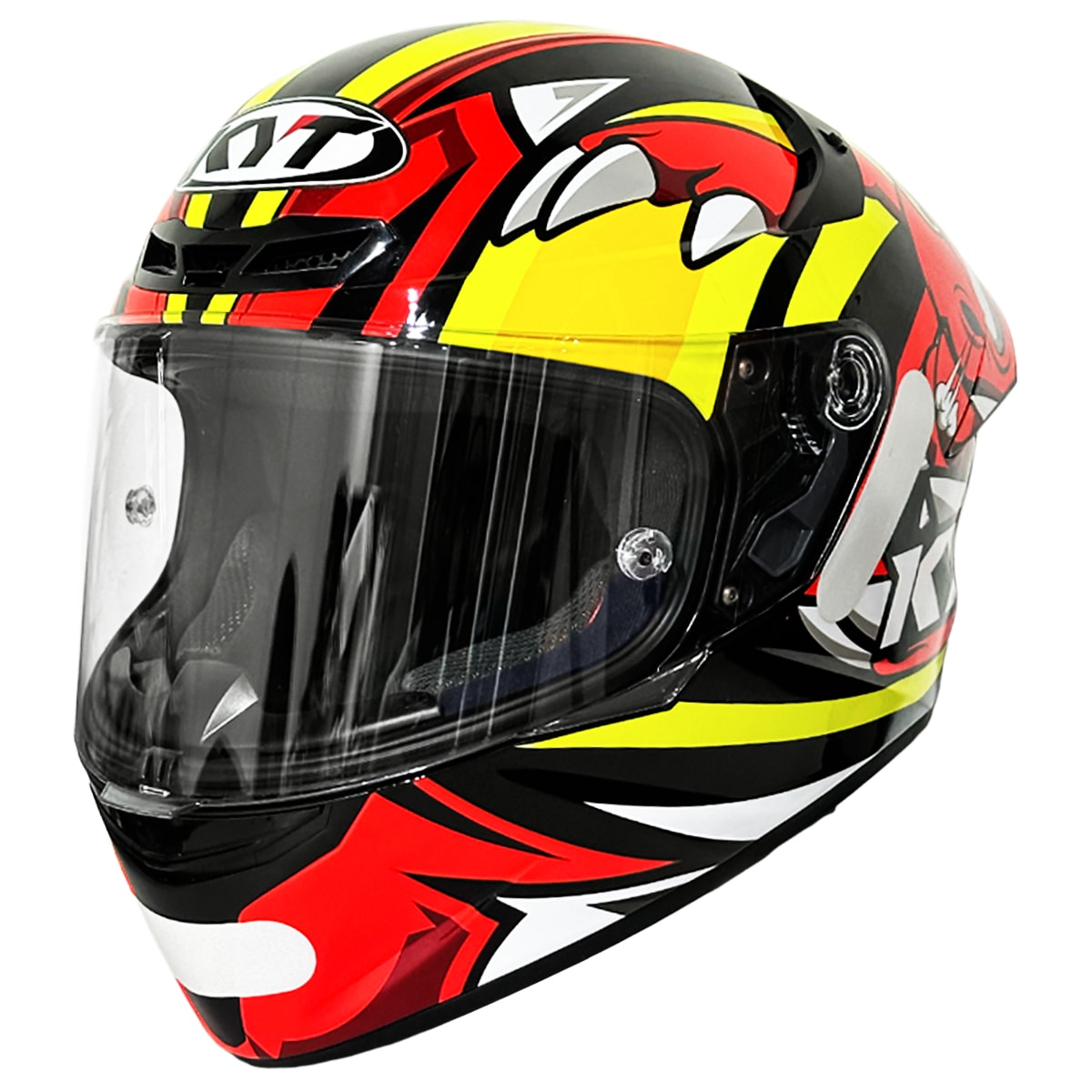 Capacete KYT TT Course Rhino Amarelo Vermelho