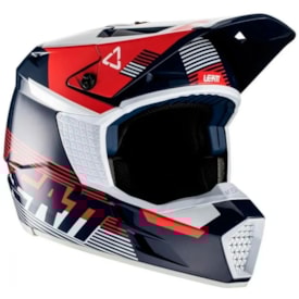 Capacete Leatt Brace Moto 3.5 V22 Azul Vermelho
