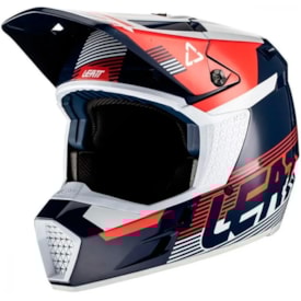 Segunda imagem do produto Capacete Leatt Brace Moto 3.5 V22 Azul Vermelho