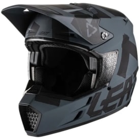 Segunda imagem do produto Capacete Leatt Brace Moto 3.5 V22 Cinza Preto