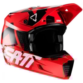 Capacete Leatt Brace Moto 3.5 V22 Vermelho Preto