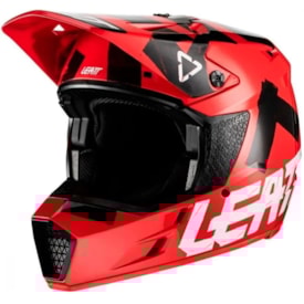 Segunda imagem do produto Capacete Leatt Brace Moto 3.5 V22 Vermelho Preto