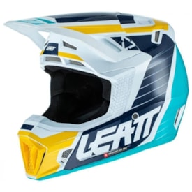 Segunda imagem do produto Capacete Leatt Brace Moto 7.5 V22 Aqua - Brinde Óculos Leatt Velocity 4.5