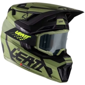 Capacete Leatt Brace Moto 7.5 V22 Cactus - Brinde Óculos Leatt Velocity 4.5