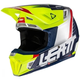 Segunda imagem do produto Capacete Leatt Brace Moto 7.5 V22 Verde Fluor - Brinde Óculos Leatt Velocity 4.5