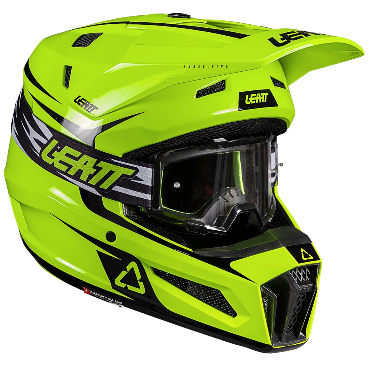 Capacete Leatt Moto 3.5 + Óculos Vizion 3.5 Amarelo Fluor