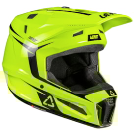 Segunda imagem do produto Capacete Leatt Moto 3.5 + Óculos Vizion 3.5 Amarelo Fluor