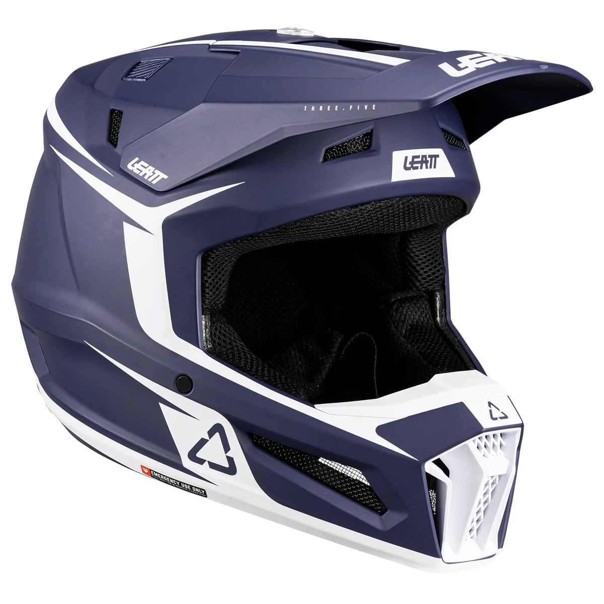 Segunda imagem do produto Capacete Leatt Moto 3.5 + Óculos Vizion 3.5 Azul Branco