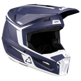 Segunda imagem do produto Capacete Leatt Moto 3.5 + Óculos Vizion 3.5 Azul Branco