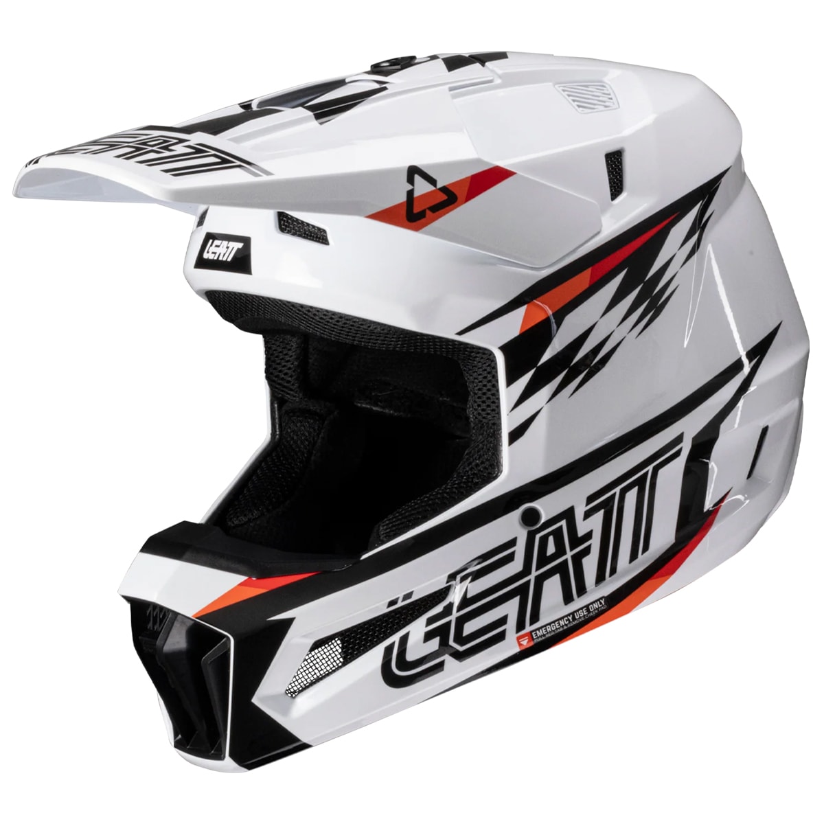 Segunda imagem do produto Capacete Leatt Moto 3.5 + Óculos Vizion 3.5 Branco Preto