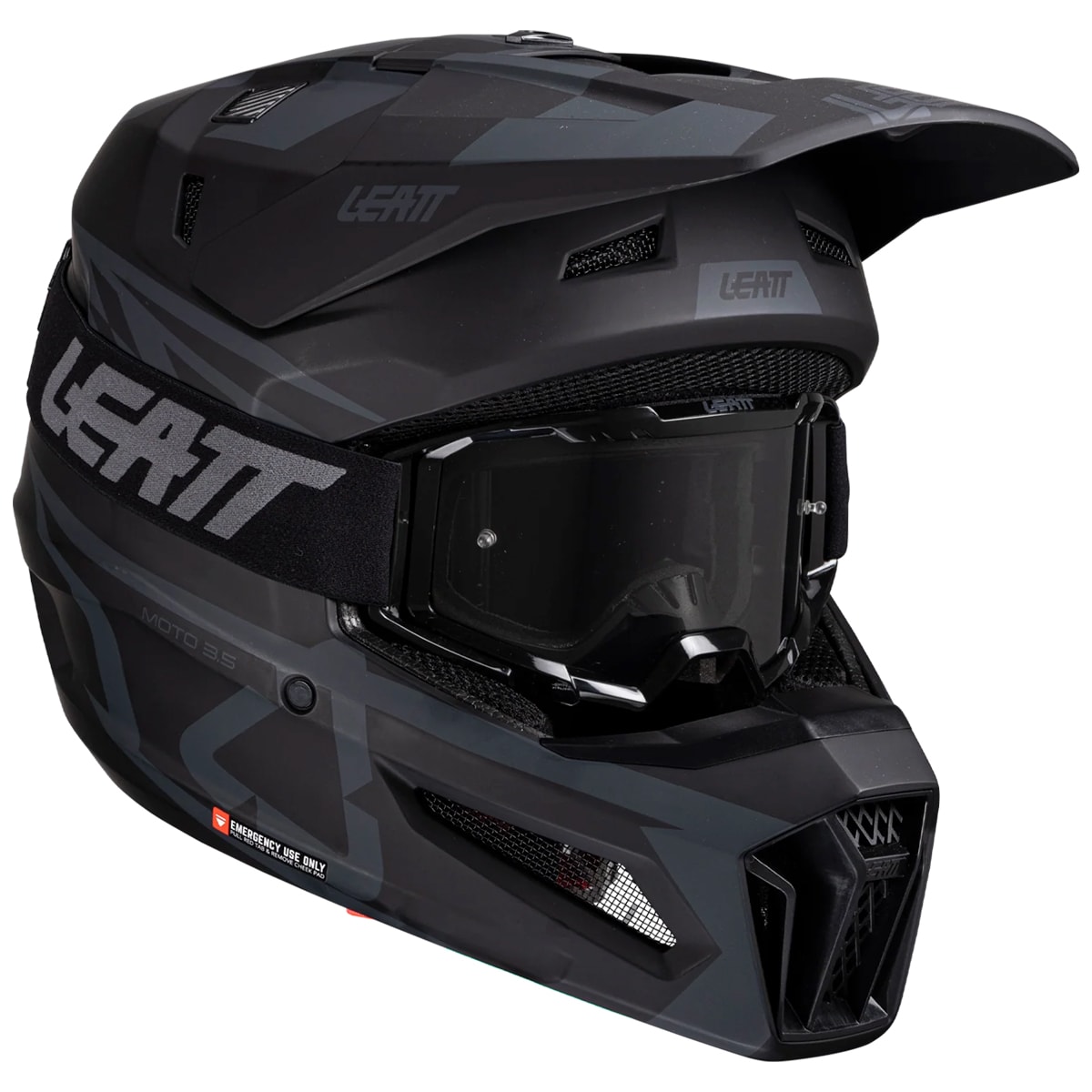 Capacete Leatt Moto 3.5 + Óculos Vizion 3.5 Preto