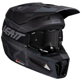 Capacete Leatt Moto 3.5 + Óculos Vizion 3.5 Preto