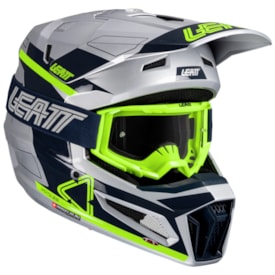 Capacete Leatt Moto 3.5 + Óculos Vizion 3.5 Steel
